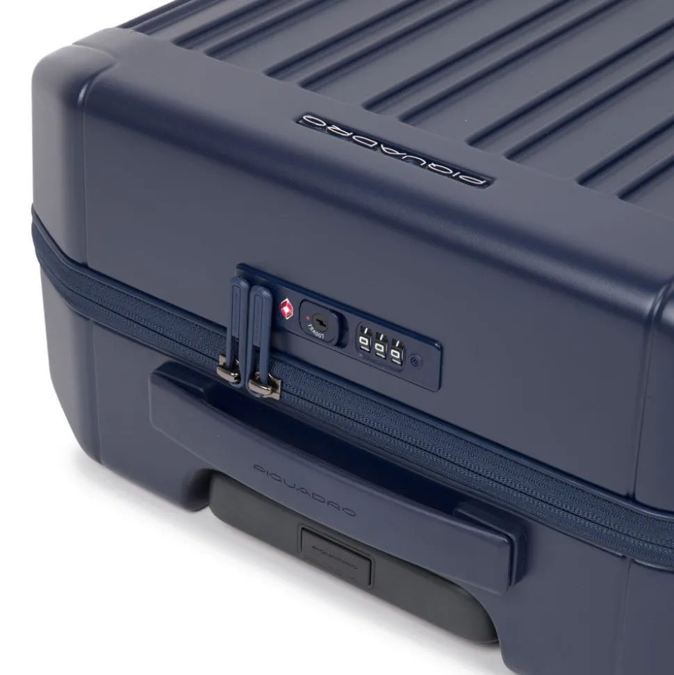 Trolley cabina PIQUADRO Rigido Ultra Slim con 4 Ruote Colore Blu Opaco Linea PQ-Light - BV4425PQL