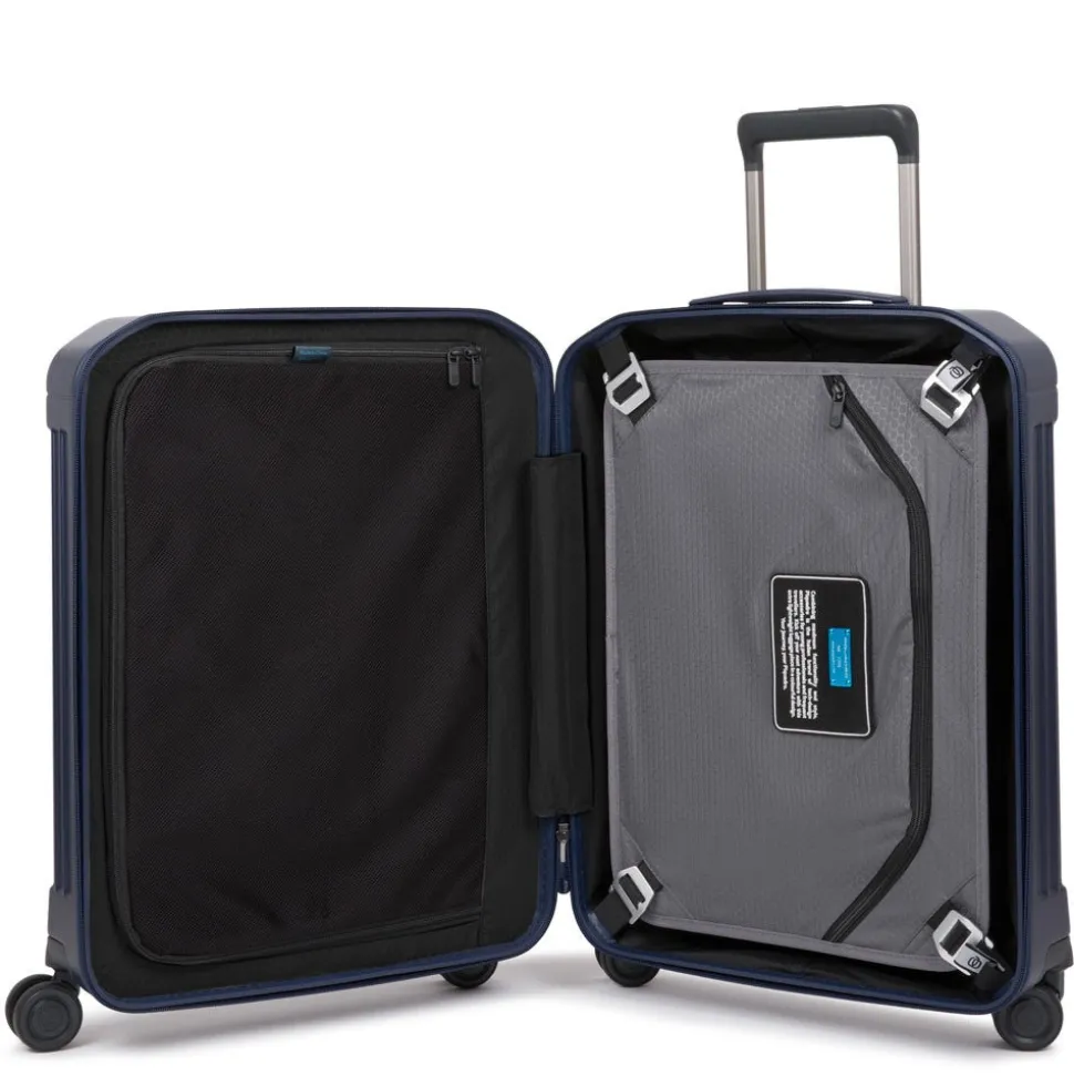Trolley cabina PIQUADRO Rigido Ultra Slim con 4 Ruote Colore Blu Opaco Linea PQ-Light - BV4425PQL