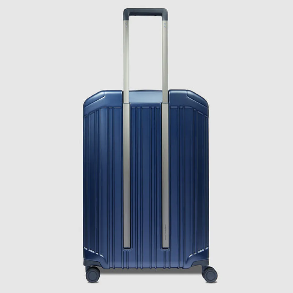 Trolley medio 69cm PIQUADRO Espandibile Rigido 4 Ruote Blu BV6393PQL