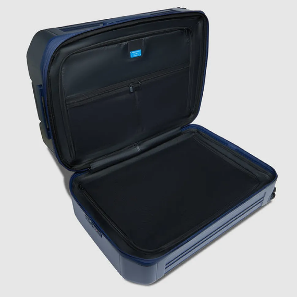 Trolley medio 69cm PIQUADRO Espandibile Rigido 4 Ruote Blu BV6393PQL