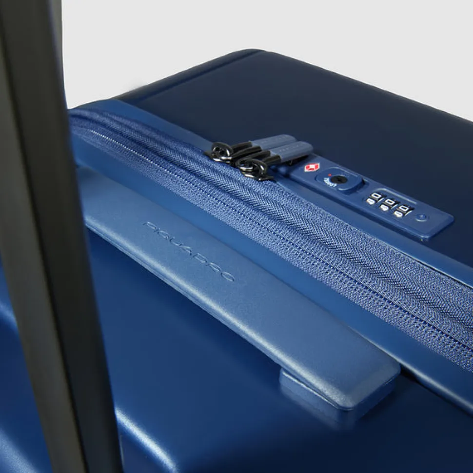 Trolley medio 69cm PIQUADRO Espandibile Rigido 4 Ruote Blu BV6393PQL