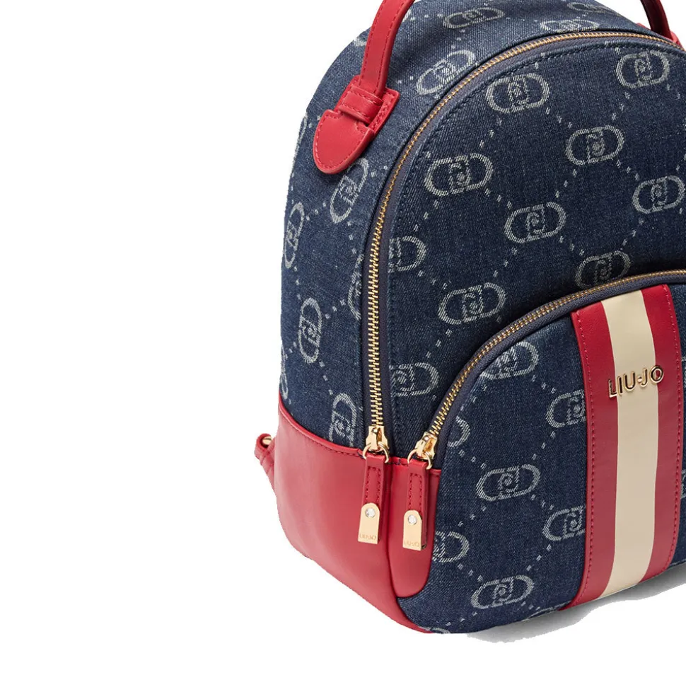 Zaino Donna LIU JO in Denim Jacquard colore Blue Denim
