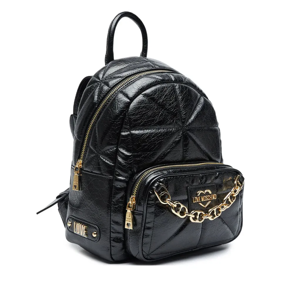 Zaino Donna LOVE MOSCHINO linea Geometric Quilted Trapuntato Nero