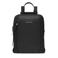 Zaino Donna PIQUADRO Porta Computer in Pelle e Tessuto Nero Linea Circle - CA4576W92T