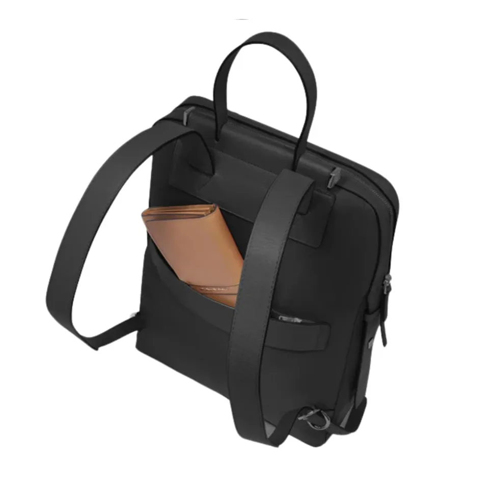 Zaino Donna PIQUADRO Porta Computer in Pelle e Tessuto Nero Linea Circle - CA4576W92T