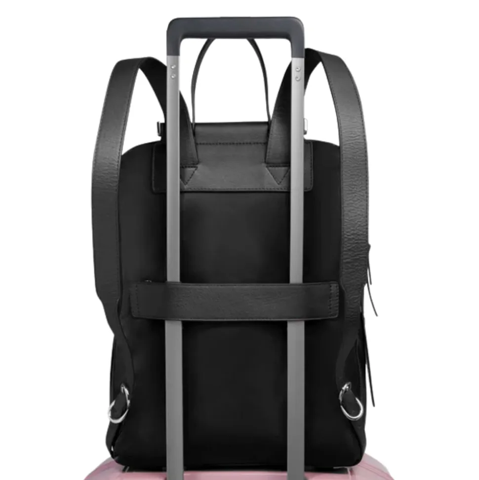 Zaino Donna PIQUADRO Porta Computer in Pelle e Tessuto Nero Linea Circle - CA4576W92T