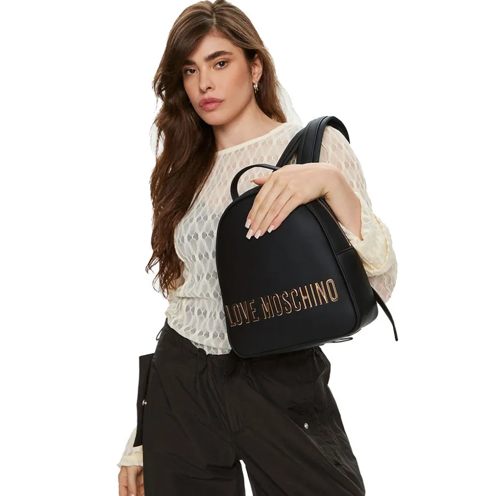 Zaino Donna Small LOVE MOSCHINO linea Maxi Lettering Nero