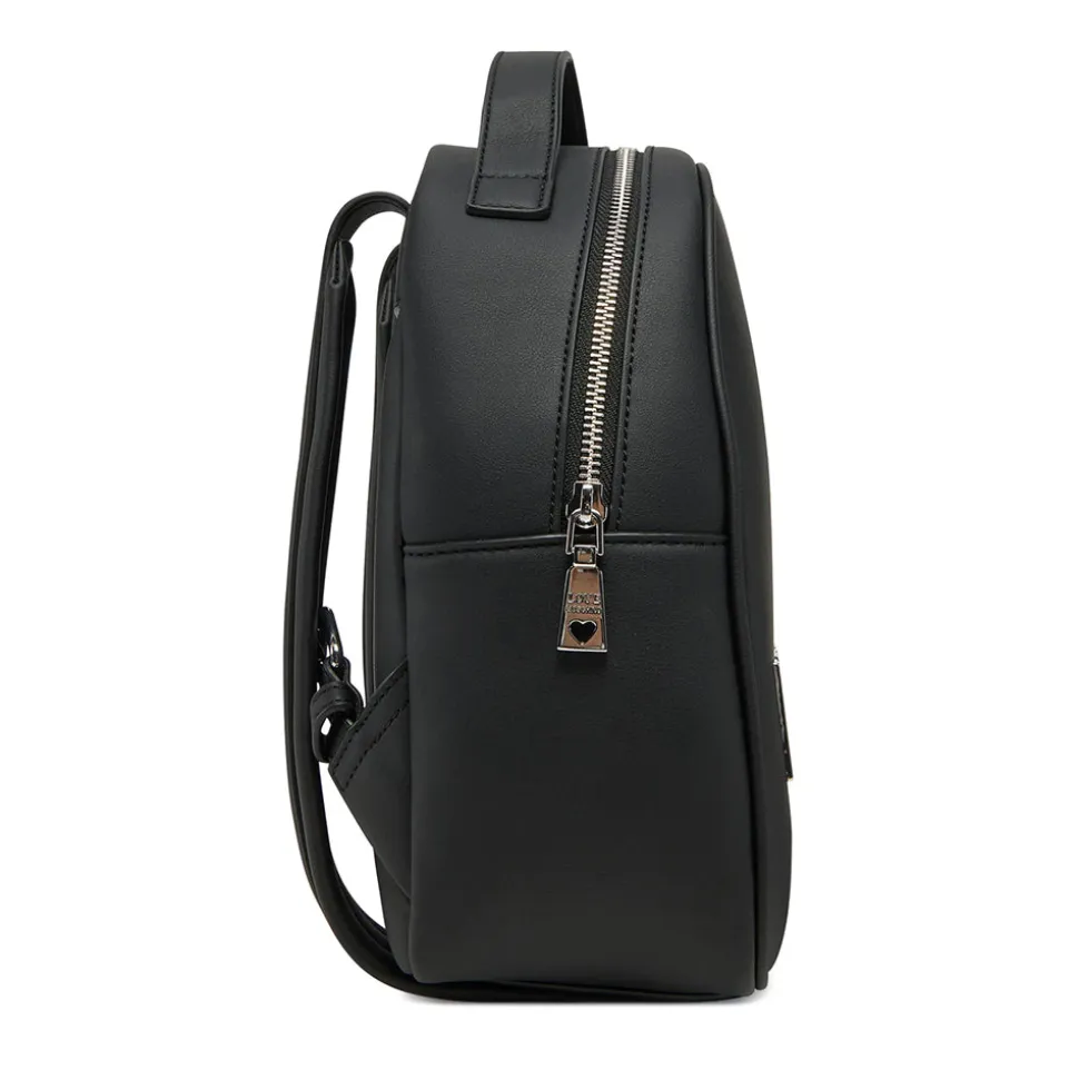 Zaino Donna Small LOVE MOSCHINO linea Maxi Lettering Nero e Nikel