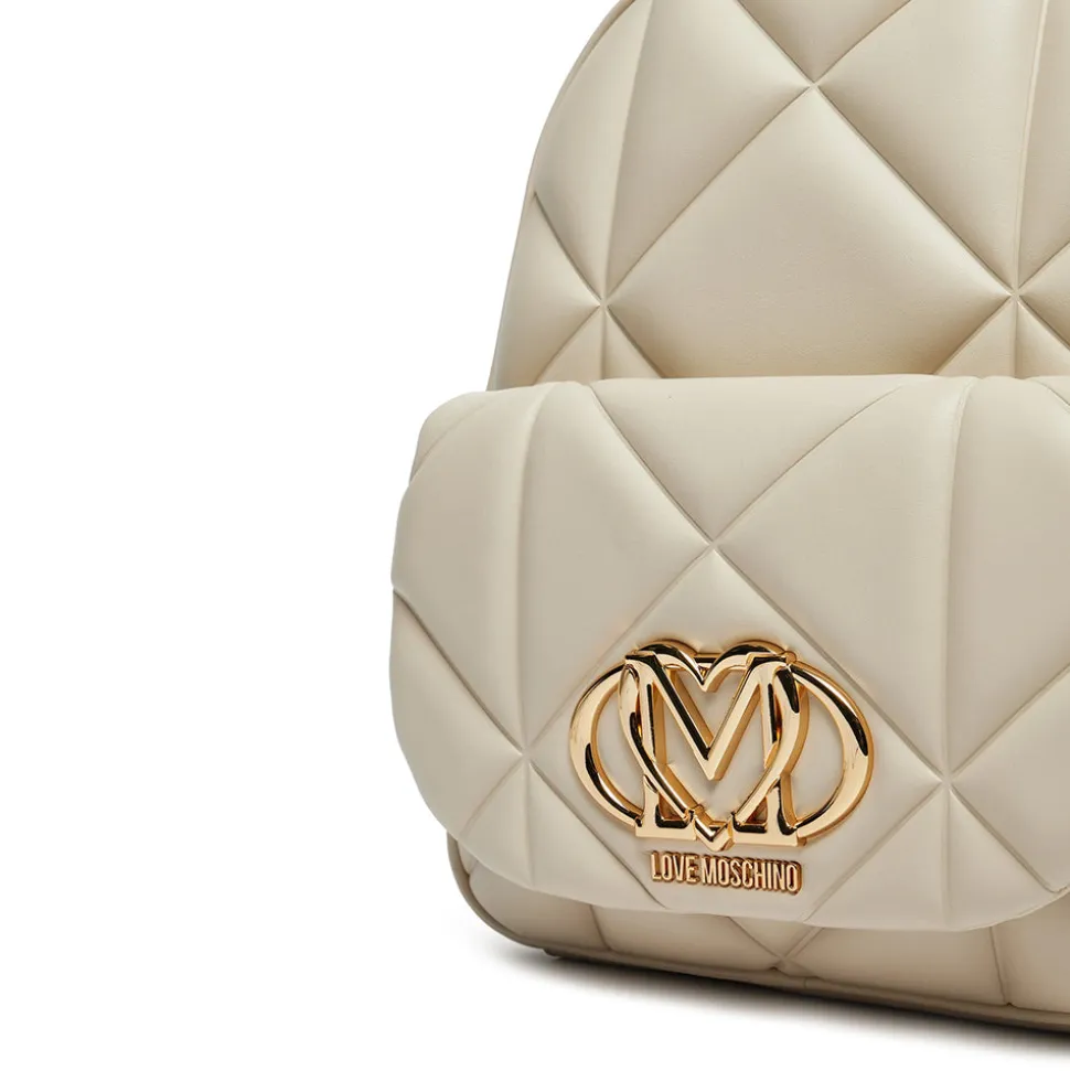 Zaino Donna Trapuntato LOVE MOSCHINO linea Embossed Avorio