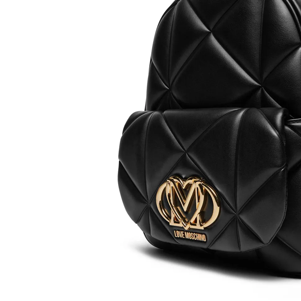 Zaino Donna Trapuntato LOVE MOSCHINO linea Embossed Nero